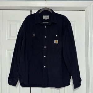 Men’s carhartt heavy weight work shirt navy blue